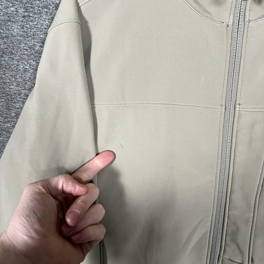 Mountain Hardwear Jacket Mens Medium Beige Softshell Lined Water Resistant - Picture 2 of 10